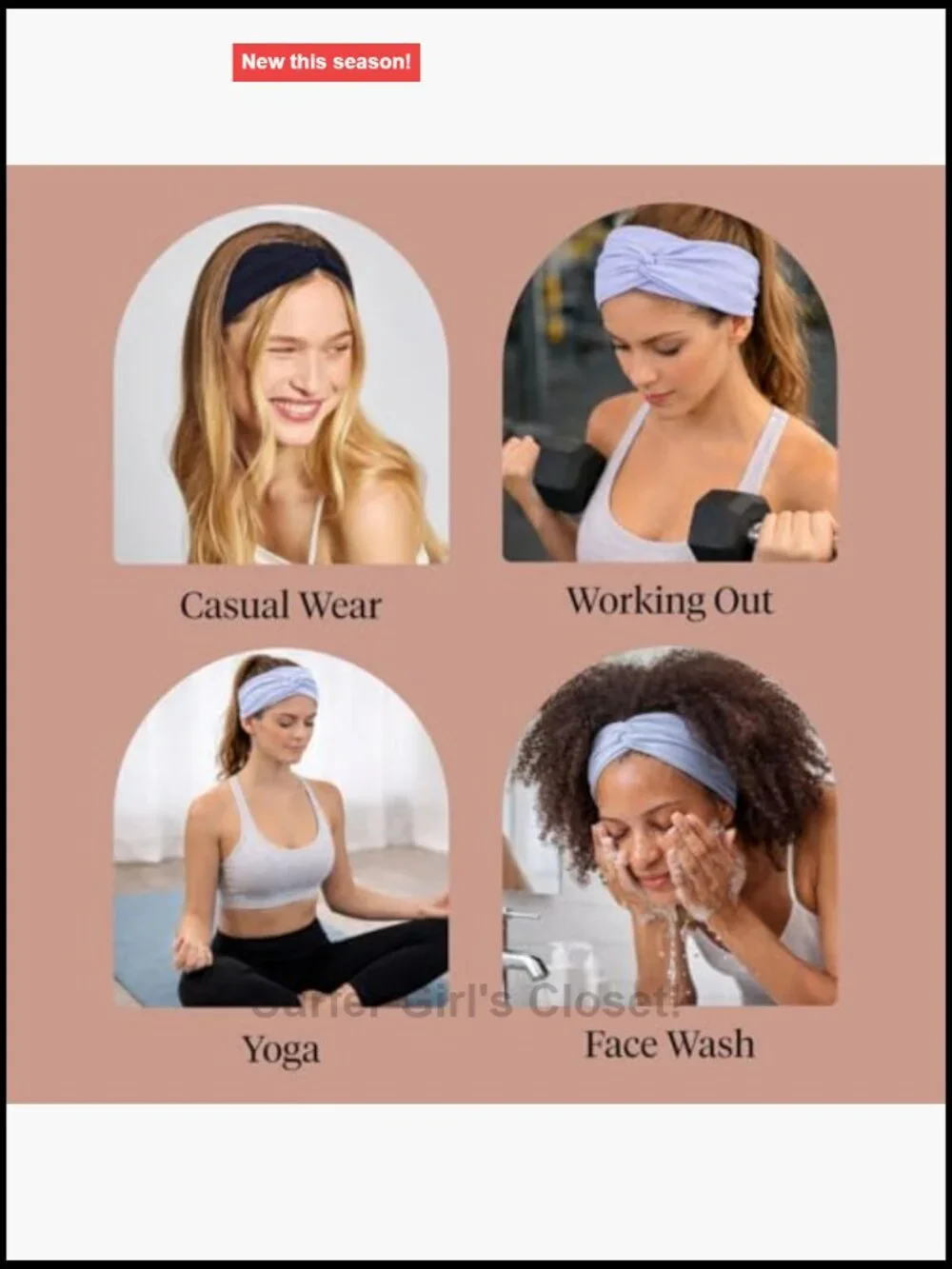 Wide Non Slip Running Headbands for Women Gym Yoga Stretchy Hair Bands Set of 2